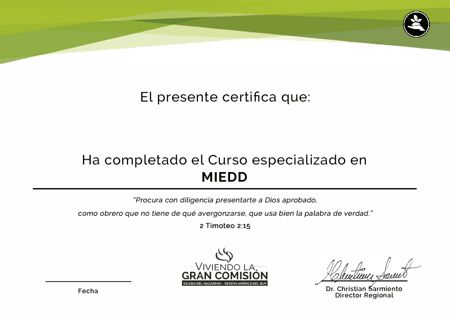 Certificado Editable MIEDD